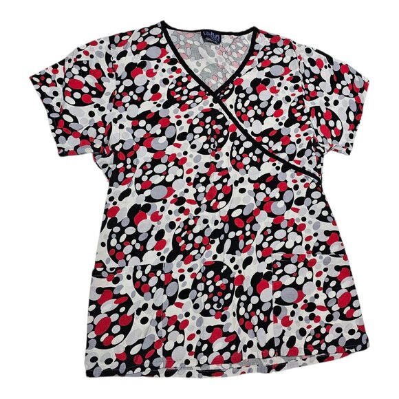 Scrub Tops Size Large Mixed Brands Colorful Angels Polka Dot - Picture 6 of 9